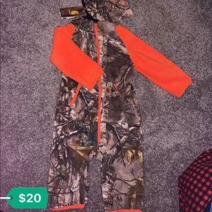 Carhartt fleece onesie 12 month includes hat